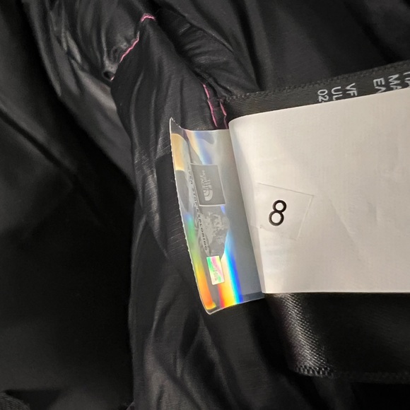 THE NORTH FACE Womens Nuptse Short Jacket Fuchsia Pink Black - Picture 12 of 16